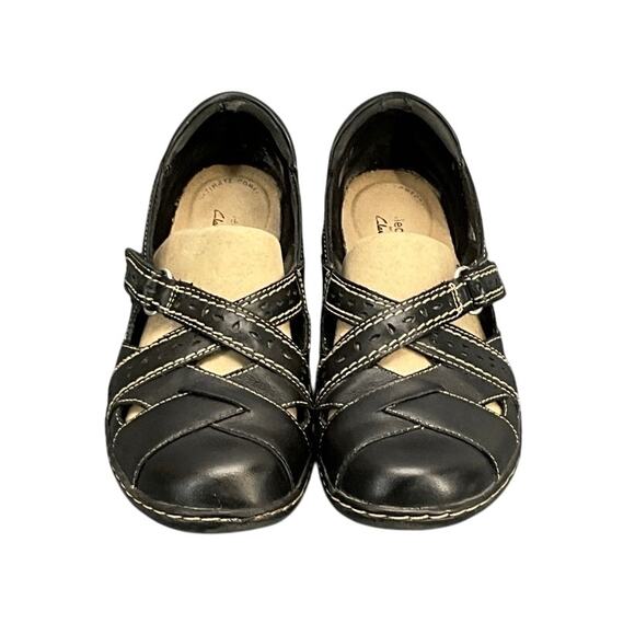 Clarks Collection Ashland Spin Black Leather Comfort Walking Loafer Women 7 - Picture 6 of 11